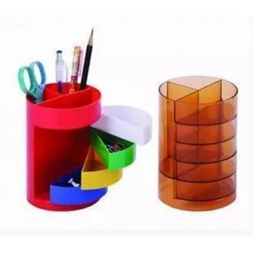 Desktop Multifunctional  Multicolor Cylinder Shaped Holder Rotatable Pen Pencil Holder